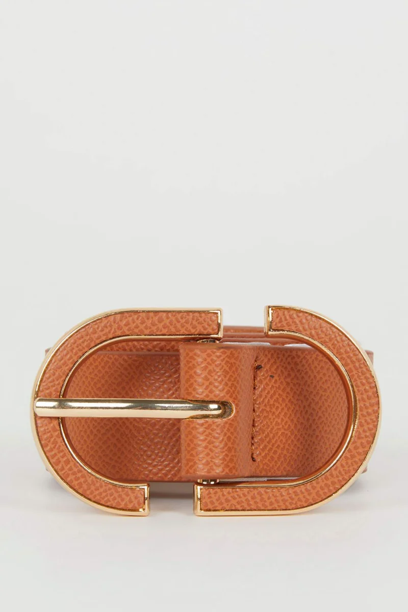 Woman Faux Leather Denim Belt