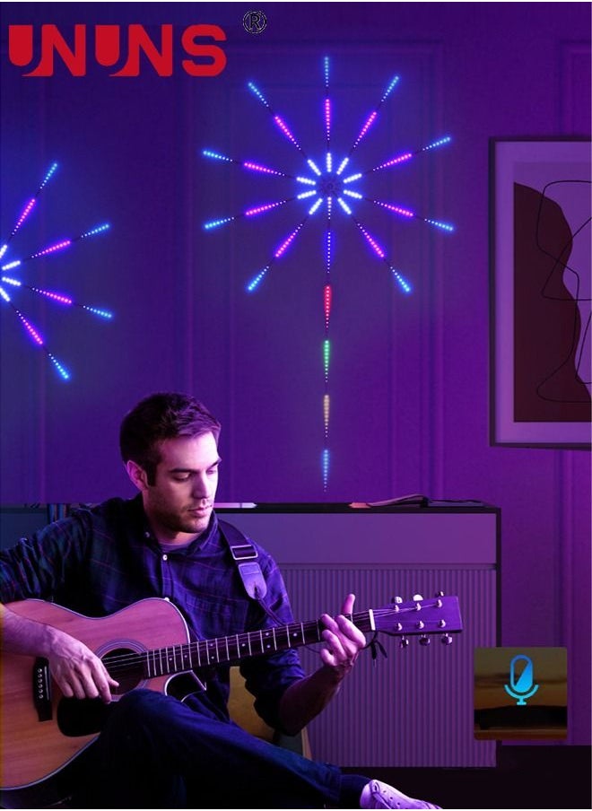 UNUNS - LED Strip Lights,Smart RGB Firework Lights,App and Remote Control RGB color,Multi Modes Music Sync LED Lights For Room Party Bar Holiday Indoor Wall Decor - Image 1
