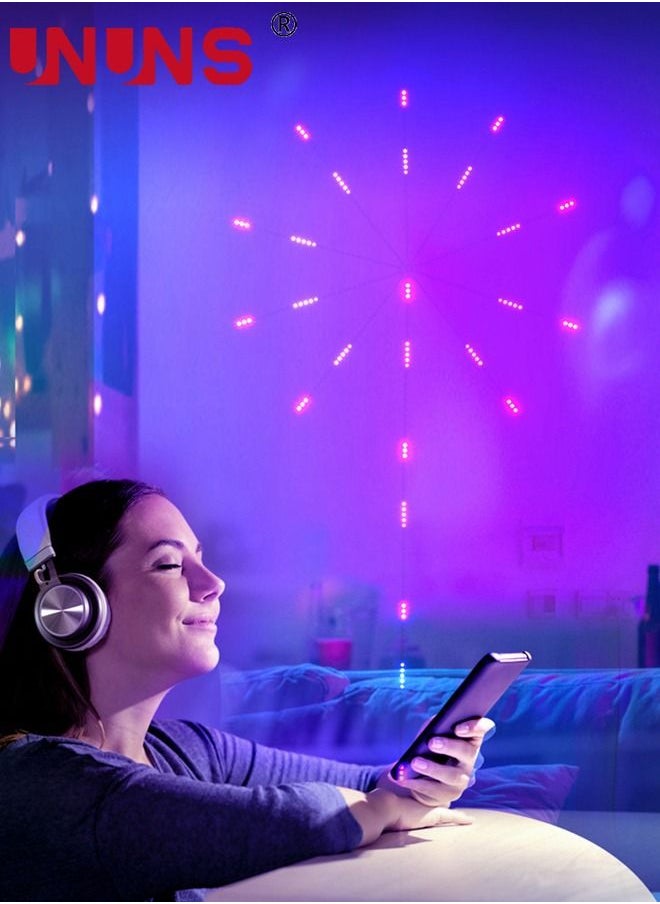 UNUNS - LED Strip Lights,Smart RGB Firework Lights,App and Remote Control RGB color,Multi Modes Music Sync LED Lights For Room Party Bar Holiday Indoor Wall Decor - Image 1