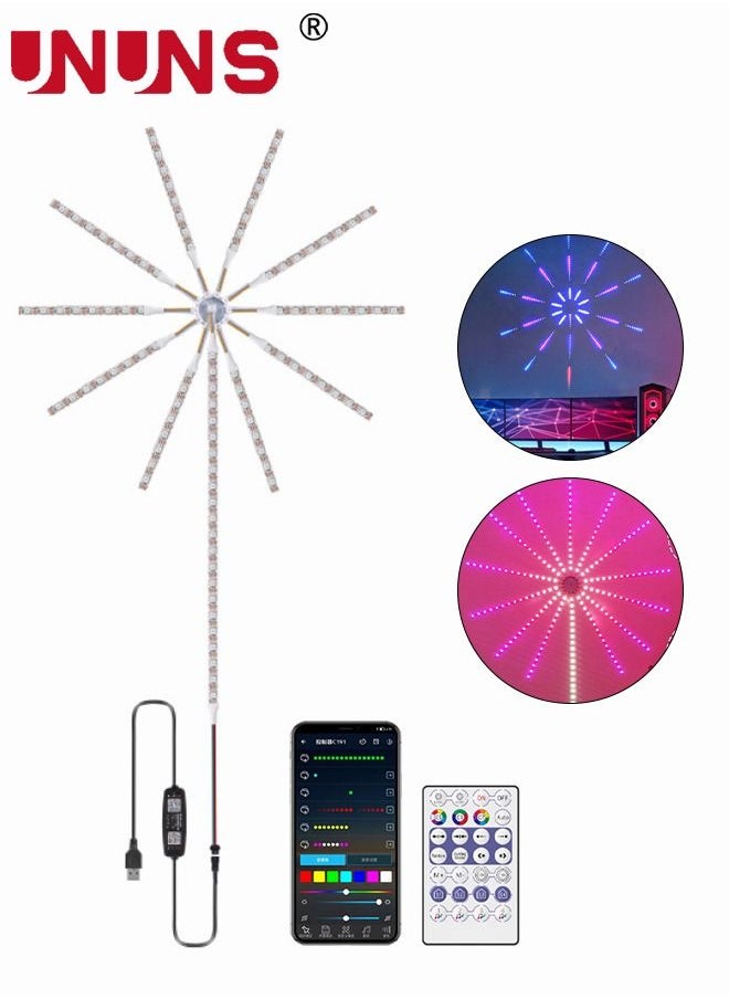 UNUNS - LED Strip Lights,Smart RGB Firework Lights,App and Remote Control RGB color,Multi Modes Music Sync LED Lights For Room Party Bar Holiday Indoor Wall Decor - Image 1