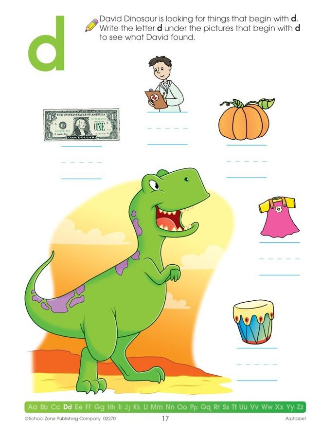 School Zone Alphabet Workbook - 64 Pages, Ages 3 to 5, Preschool, ABC's, Letters, Tracing, Alphabetical Order, and More (School Zone Get Ready!™ Book Series) - Image 3