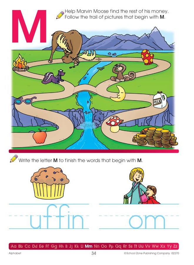 School Zone Alphabet Workbook - 64 Pages, Ages 3 to 5, Preschool, ABC's, Letters, Tracing, Alphabetical Order, and More (School Zone Get Ready!™ Book Series) - Image 4