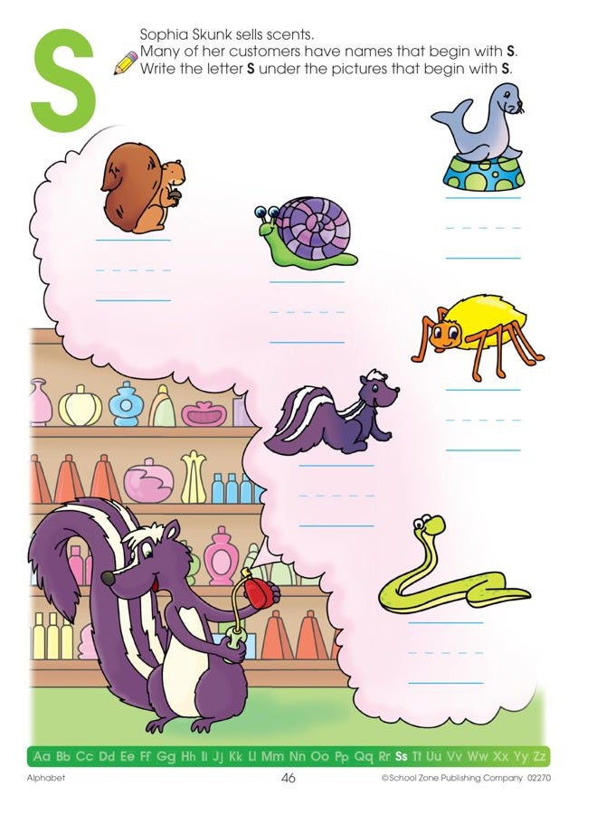 School Zone Alphabet Workbook - 64 Pages, Ages 3 to 5, Preschool, ABC's, Letters, Tracing, Alphabetical Order, and More (School Zone Get Ready!™ Book Series) - Image 5