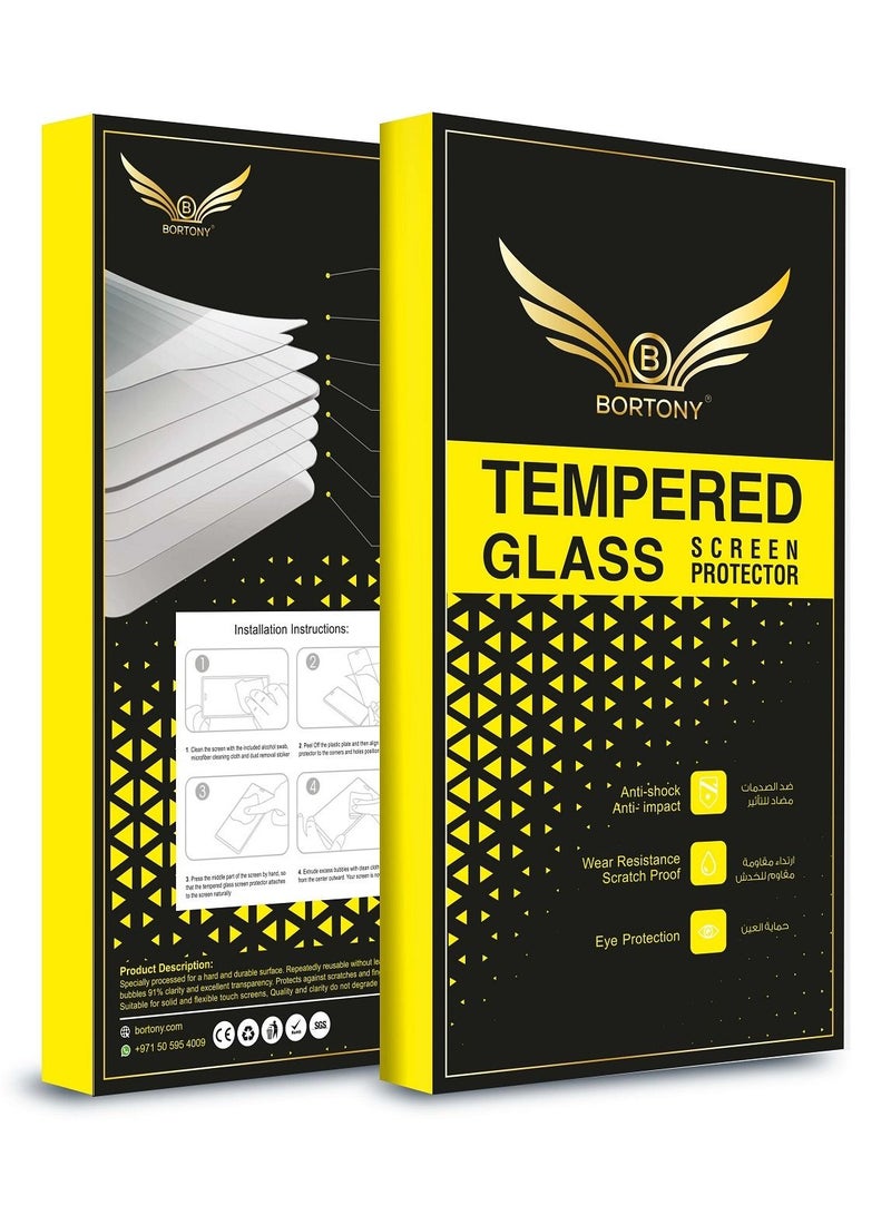 BORTONY Full Cover Tempered Glass Screen Protector For Samsung Galaxy A70 Black/Clear - Image 2