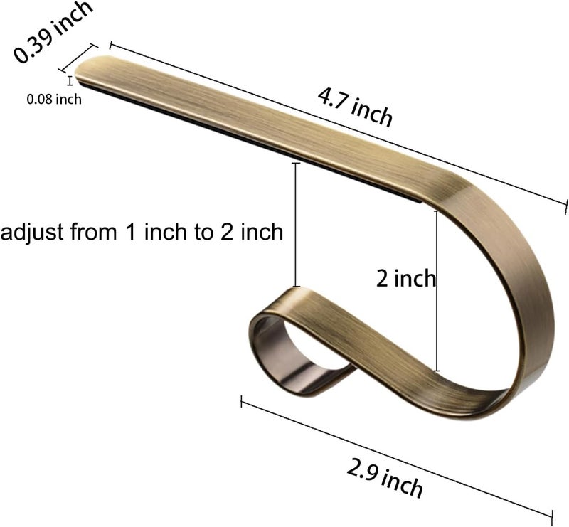 Festanlee 6 Pcs Christmas Stocking Holders Metal Mantel Stocking Hangers Adjustable Hanging Grip Stockings Clip Set (6, Antique Brass) - Image 2