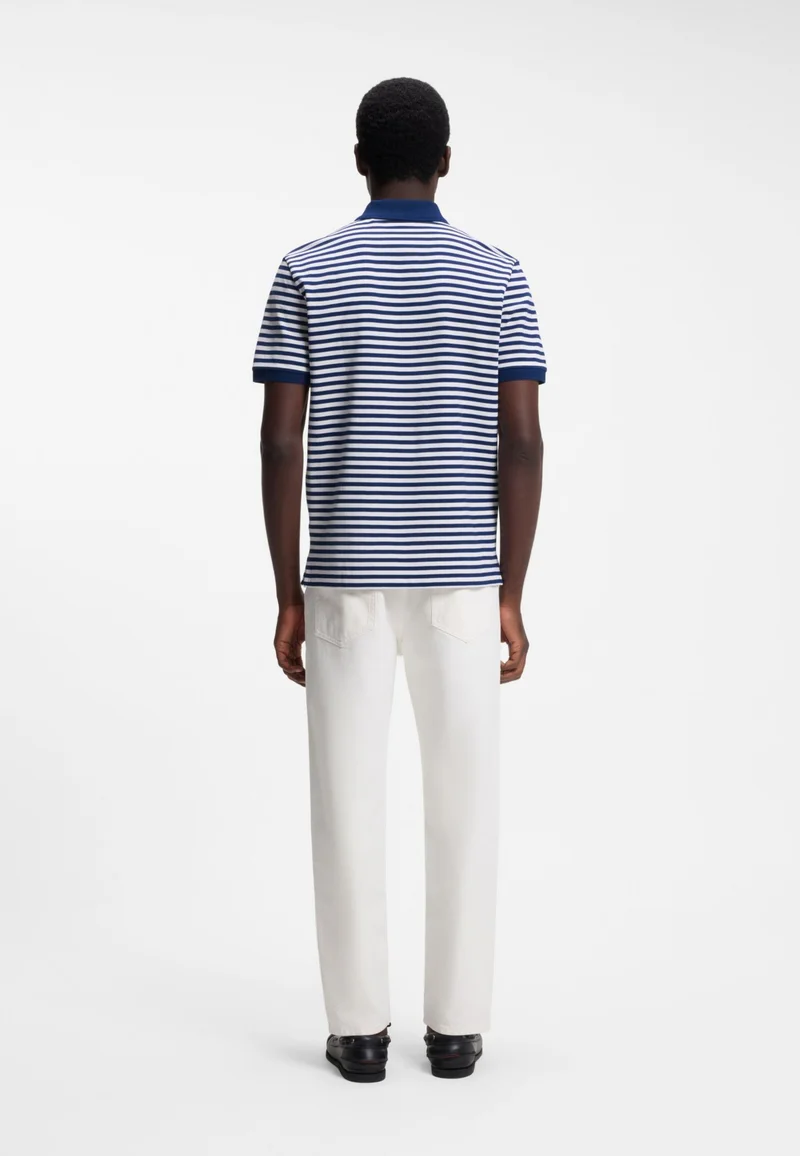 HUGO Patterned Cotton-piqué polo shirt with horizontal stripe for Men | Best Price UAE