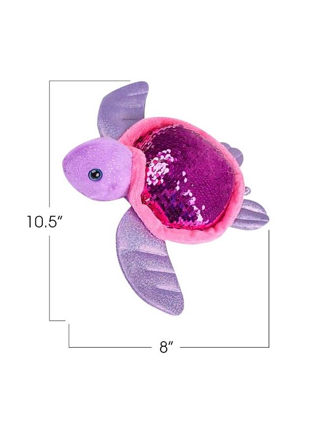 ArtCreativity Flip Sequin Sea Turtle Plush Toy 1Pc Soft Stuffed Sea Turtle With Color Changing Sequins Cute Home And Nursery Animal Decorations Calming Fidget Toy For Girls And Boys 10.5 Inches - Image 4