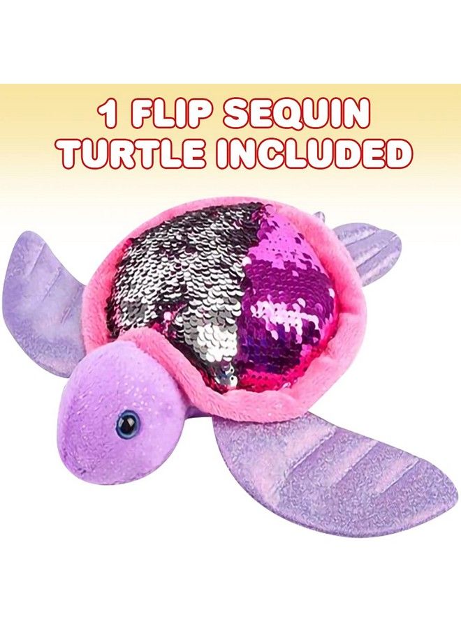 ArtCreativity Flip Sequin Sea Turtle Plush Toy 1Pc Soft Stuffed Sea Turtle With Color Changing Sequins Cute Home And Nursery Animal Decorations Calming Fidget Toy For Girls And Boys 10.5 Inches - Image 3