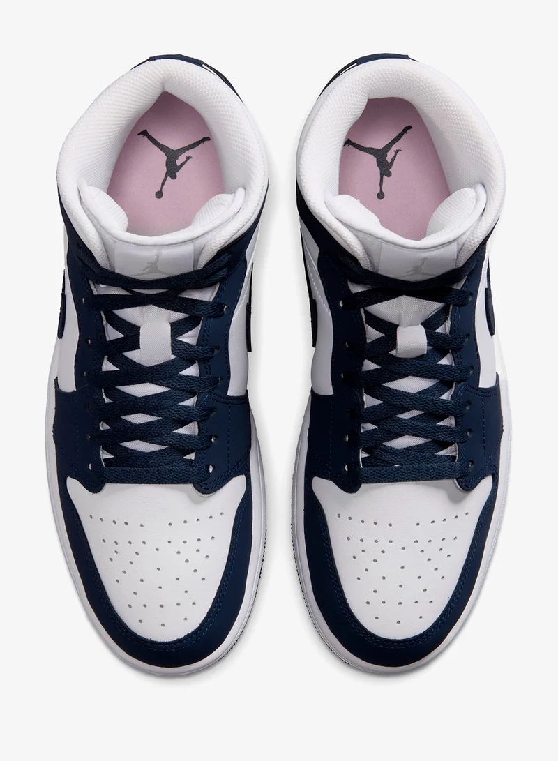 Jordan OBSIDIAN/OBSIDIAN-WHITE-GREY FOG-PINK FOAM Air Jordan 1 Mid Emea for Men | Best Price UAE