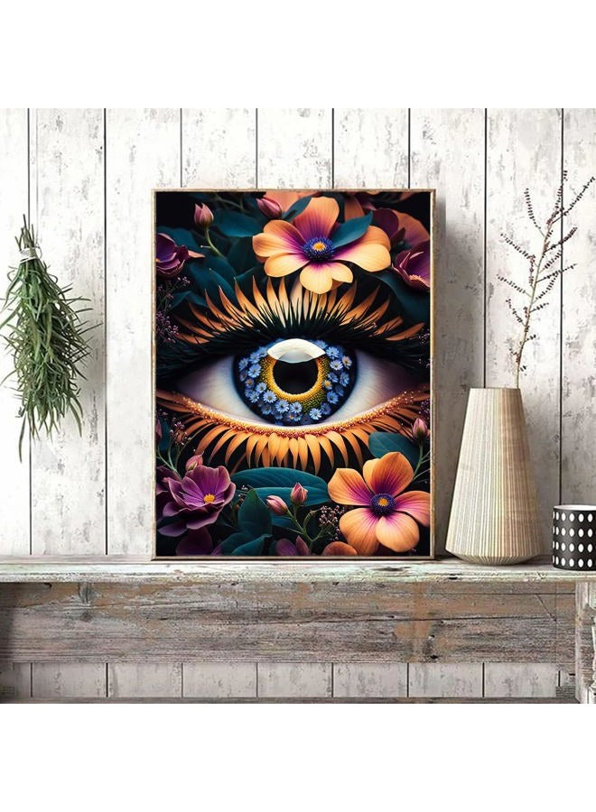 Meothan Eye Diamond Painting Kits for Adults Eyes Diamond Art Kits for Adult Beginners Full Round Drill Flower Diamond Art Painting Gem Art Kits for Home Wall Decor (16x12 inch) - Image 2