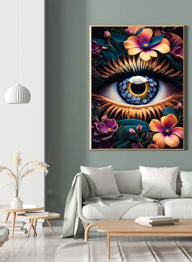 Meothan Eye Diamond Painting Kits for Adults Eyes Diamond Art Kits for Adult Beginners Full Round Drill Flower Diamond Art Painting Gem Art Kits for Home Wall Decor (16x12 inch) - Image 4