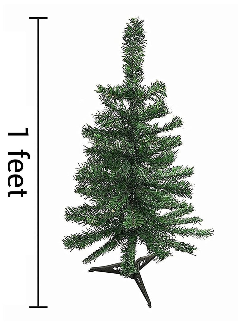 RASHRI ; One For All RASHRI Christmas Tree 1 Feet with 30 Decoration Ornaments Hanging Props for Table Top Office Desk Small Artificial Xmas Tree Party Decor Christmas Decorations Items for Home  - Image 3