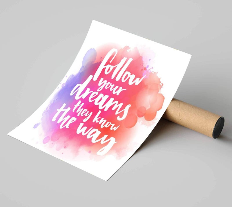 5 Ace follow your dreams they Wall Sticker Poster|size:12x18|multicolor - Image 1