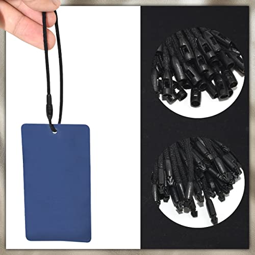 BDS-HOME 300Pcs 7.6inch Cotton Gift Clothing Price Tag String Hang Tag String Hanging Rope Snap Lock Pin Loop Fastener Hook Ties Fast to Attach for Clothes Tags Shoes Snap Lock Luggage Label (Black) - Image 4