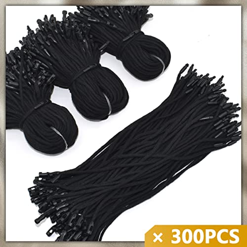 BDS-HOME 300Pcs 7.6inch Cotton Gift Clothing Price Tag String Hang Tag String Hanging Rope Snap Lock Pin Loop Fastener Hook Ties Fast to Attach for Clothes Tags Shoes Snap Lock Luggage Label (Black) - Image 3