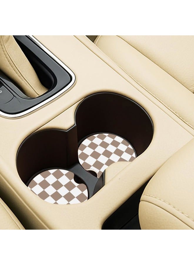 lethooly Absorbent Car Coasters 2 Pack for Cup Holder (Brown) - Image 2