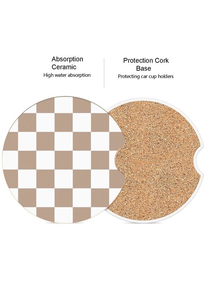 lethooly Absorbent Car Coasters 2 Pack for Cup Holder (Brown) - Image 5