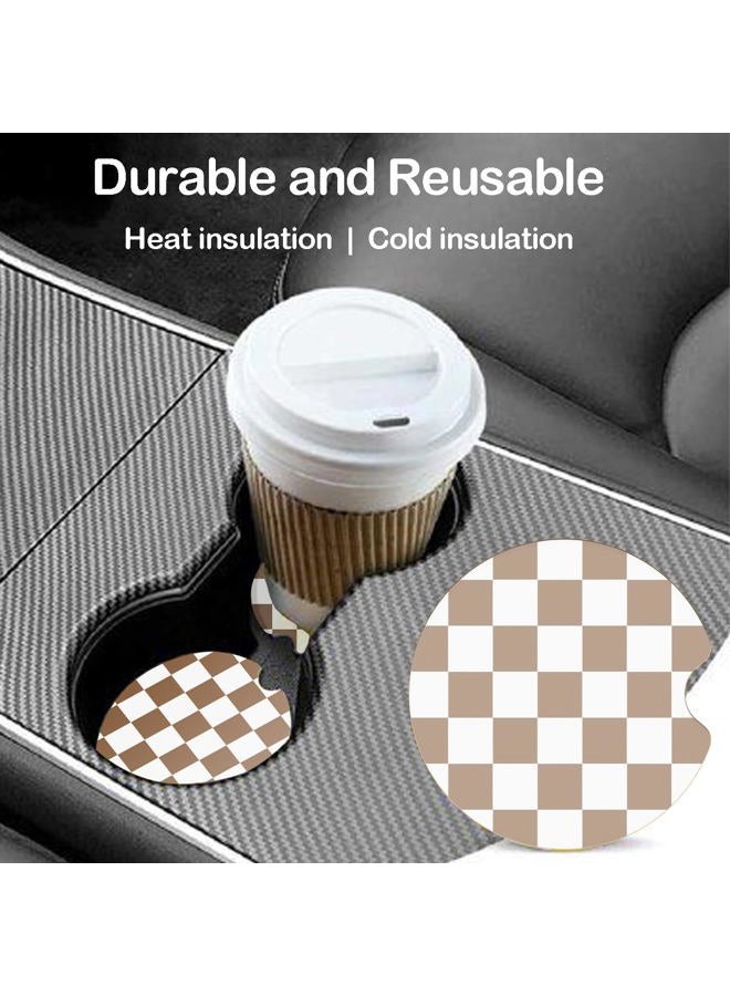 lethooly Absorbent Car Coasters 2 Pack for Cup Holder (Brown) - Image 4