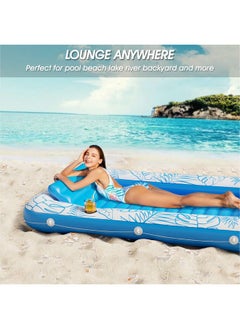 Jasonwell E Tanning Pool Lounger Float - Jasonwell 4 In 1 Sun Tan Tub Sunbathing Pool Lounge Raft Floatie Toys Water Filled Bed Mat Pad For Adult Blow Up Kiddie Pool Kids Ball Pit Pool (L)  - Image 4