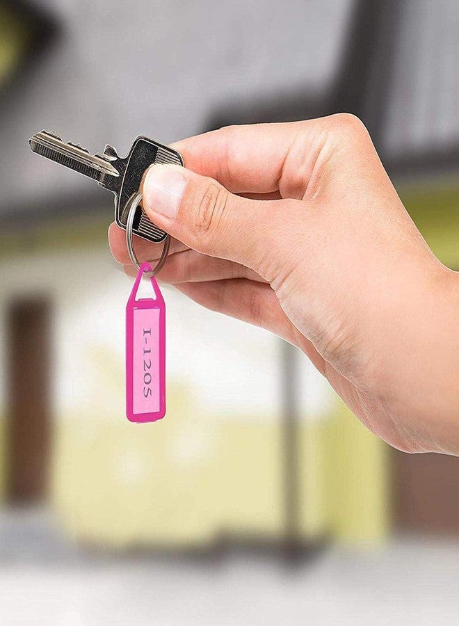 INDUSTRY SERVE Plastic Key Label Tags with Keyring ? Writable ID Name Tags for Key Identification, Storage, Luggage, Office & Home Use ? Durable Keychain Labels (Multicolor, Pack of 5) - Image 3