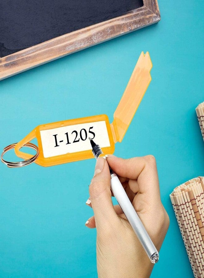 INDUSTRY SERVE Plastic Key Label Tags with Keyring ? Writable ID Name Tags for Key Identification, Storage, Luggage, Office & Home Use ? Durable Keychain Labels (Multicolor, Pack of 5) - Image 2