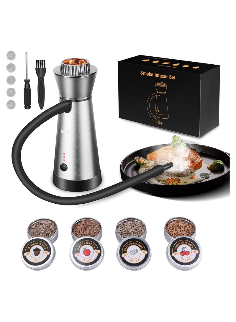 general Cocktail Smoker Kit 4 Flavors Chips Whiskey Smoker Kit with Three Adjustable Modes and Extended Smoking Gun Birthday Bourbon Whiskey Gifts - Image 1