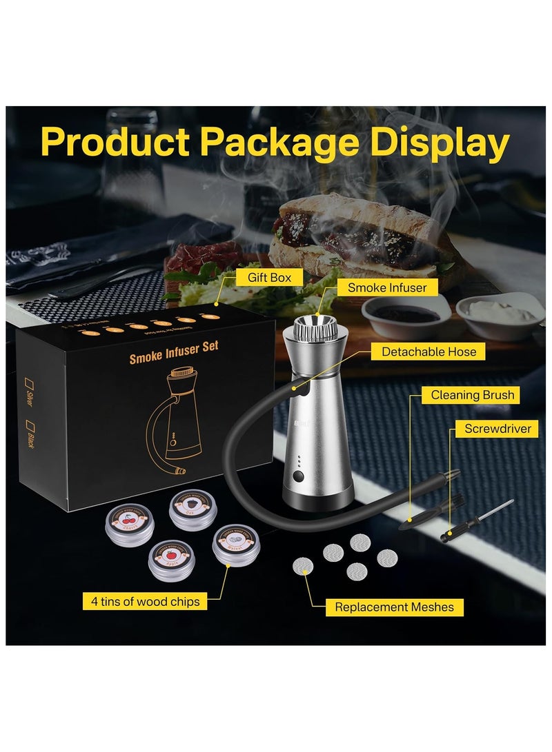 general Cocktail Smoker Kit 4 Flavors Chips Whiskey Smoker Kit with Three Adjustable Modes and Extended Smoking Gun Birthday Bourbon Whiskey Gifts - Image 3