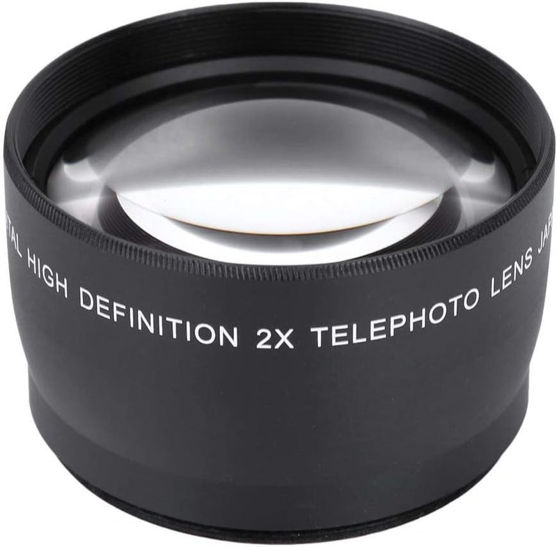 cheekyglo Telephoto Lens, 58MM 2X Magnification Telephoto Lens Aluminium Alloy Teleconverter Lens for 58mm Diameter and 1855 Focal Length Lens - Image 1