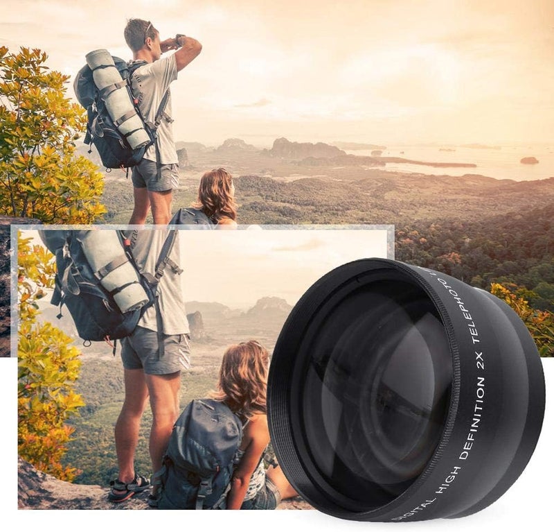 cheekyglo Telephoto Lens, 58MM 2X Magnification Telephoto Lens Aluminium Alloy Teleconverter Lens for 58mm Diameter and 1855 Focal Length Lens - Image 3