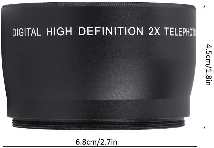 cheekyglo Telephoto Lens, 58MM 2X Magnification Telephoto Lens Aluminium Alloy Teleconverter Lens for 58mm Diameter and 1855 Focal Length Lens - Image 5