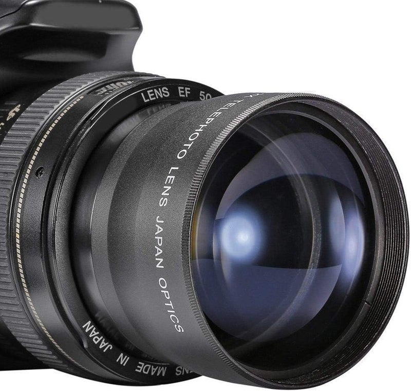 cheekyglo Telephoto Lens, 58MM 2X Magnification Telephoto Lens Aluminium Alloy Teleconverter Lens for 58mm Diameter and 1855 Focal Length Lens - Image 2