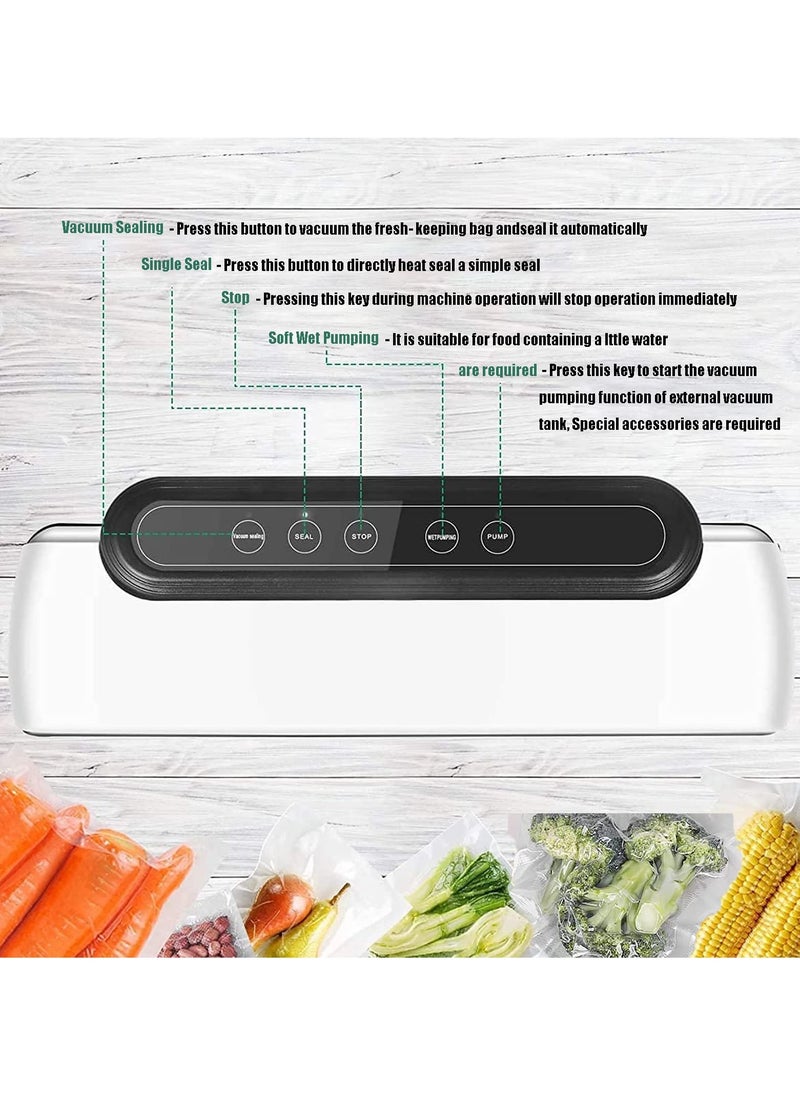 Joshberg Vacuum Sealer Machine, 5 in 1 Automatic Food Saver One-Touch Safe Operation Vacuum Sealing Machine, Dry & Moist Modes, Easy to Clean, For Meat or Wet Food In Home Kitchen  - Image 4