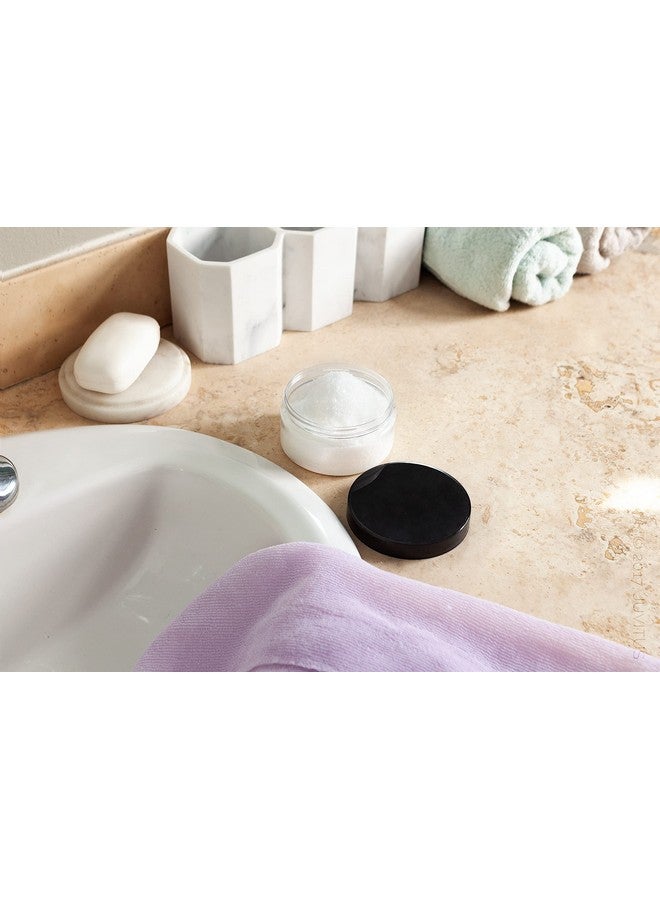 JUVITUS 12 Oz Clear Pet Plastic Refillable Low Profile Jar With Black Smooth Lids (6 Pack) - Image 3