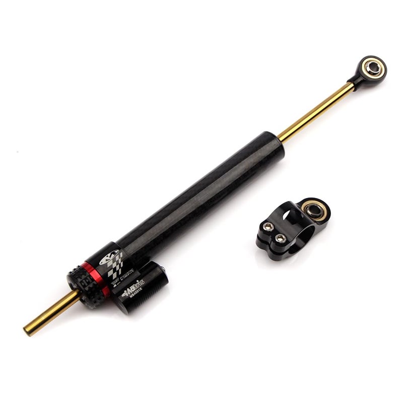 NORXI Universal Motorcycle Steering Damper Adjustable Steering Damper Stabilizer Linear Reversed Safety Control Aluminum Carbon Fiber 135 - Image 2