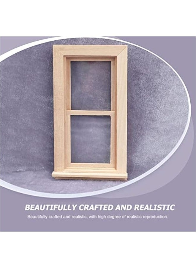 Generic - 1: 12 Scale Wooden Window Dollouse Mini Window Frame Miniature Wooden Furniture for Doll House Decoration Dollouse Accessories - Image 1