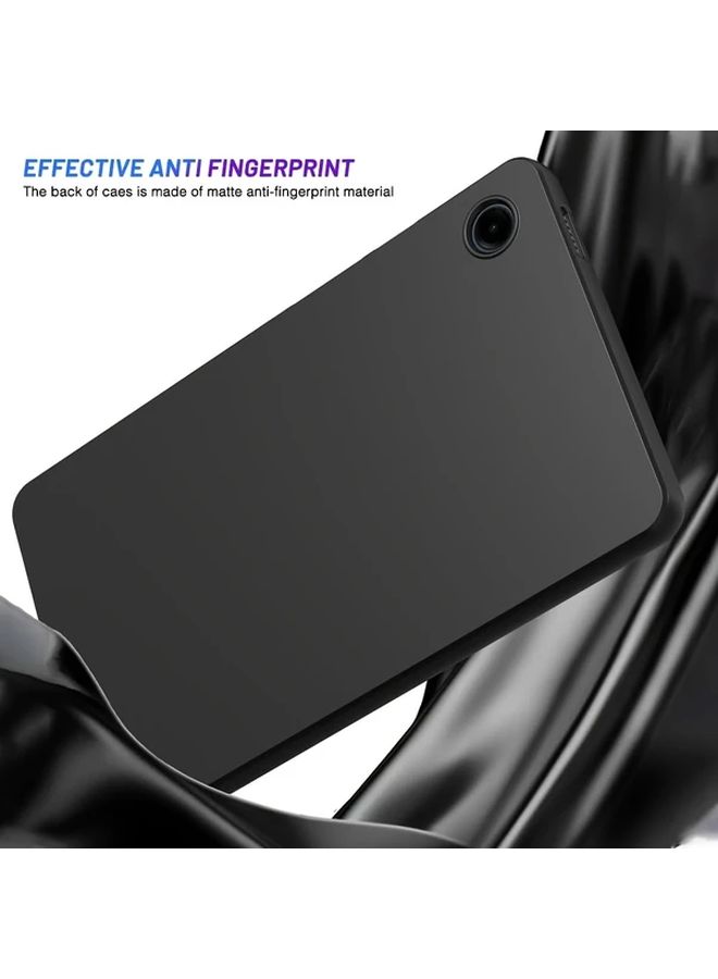 TPU Shockproof Protective Case For Samsung Galaxy Tab A9 Plus Slim Fit Minimalist Flexible Soft Shell Frosted Finish Black - Image 4