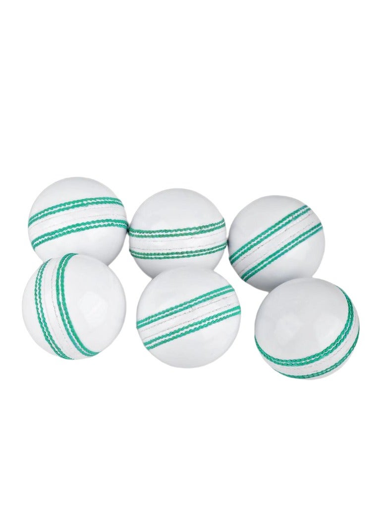 Generic White Leather Cricket Balls – Pack of 6 - Image 1
