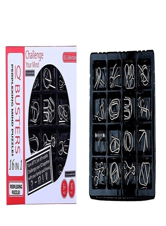 Dezva Brain Teasers Metal Wire Puzzle Toys - Assorted Metal Puzzle Toys for Gifts, Party Favors, Prizes, Disentanglement Puzzle Unlock Interlock Toys - IQ Puzzle Brain Teaser Set of 16 - Image 1