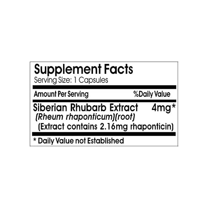 Vitamins Because Siberian Rhubarb Extract 4mg 200 Capsules Vitamins Because - Image 2