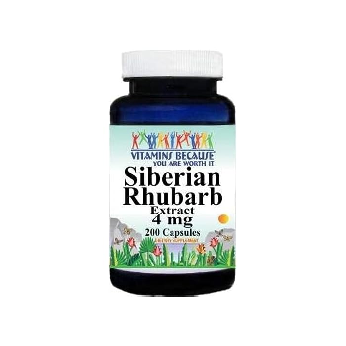 Vitamins Because Siberian Rhubarb Extract 4mg 200 Capsules Vitamins Because - Image 1