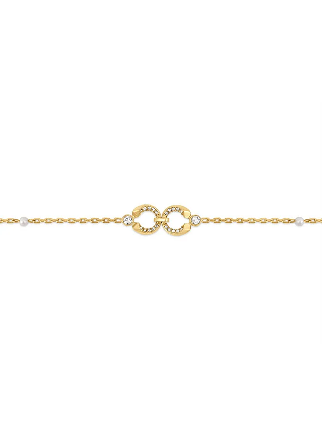 CERRUTI 1881 leste Gold Bracelet with Crystal Mirrored C Charms for Women