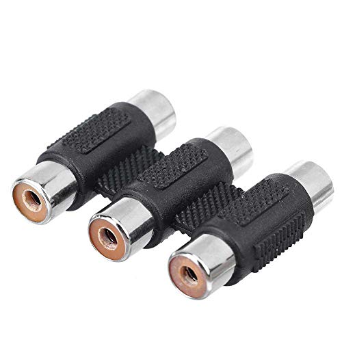 LipiWorld® RCA Female to RCA Female Coupler converter Jointer Jack (3 PCS 3RCA F to F Jack) - Image 2