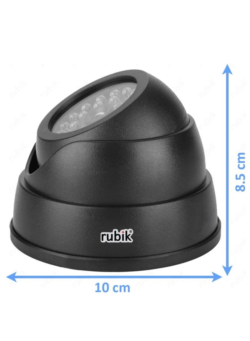 Rubik 2pc Dummy CCTV Camera with Flashing LED Light, Adjustable Fake Surveillance Camera Security Indoor Dome Camera with LED Light (Black)  - Image 4