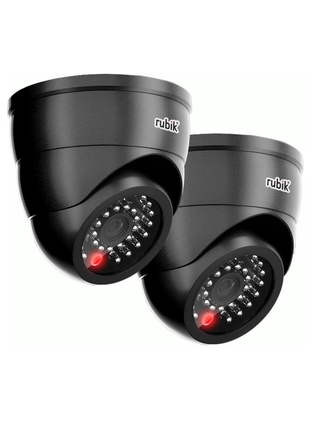 روبيك Rubik 2pc Dummy Cctv Camera With Flashing Led Light