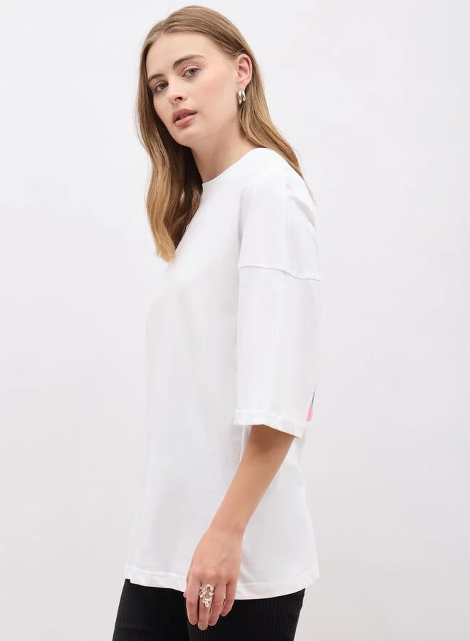 Styli Graphic Print Short Sleeve Oversized T-Shirt