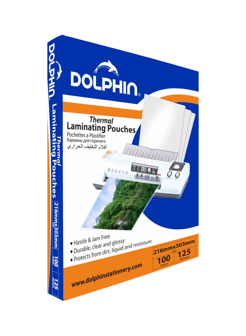 Dolphin A4 Lamination Pouches – 125 Micron Thickness, Pack of 100, Premium Quality for Smooth & Durable Finish  - Image 2