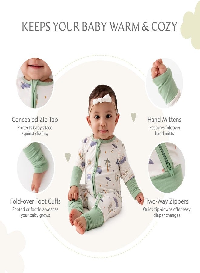 Bamboo Little Ultra-Soft Convertible Baby Romper - Gender Neutral Infant Clothes with 2-Way Zipper, Footless Sleepwear, Cozy Unisex outfit - Image 2