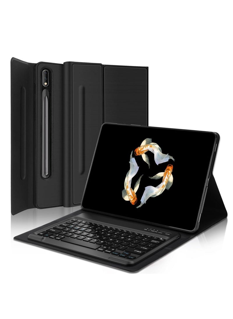 ELTRAZONE 2022 Samsung Galaxy Tab S9 Ultra & S8 Ultra 14.6-inch Keyboard Protective Case – Slim Smart Cover with Multi-Use Bluetooth Keyboard & S Pen Holder for Galaxy Tab S9 Ultra (Black) - Image 1