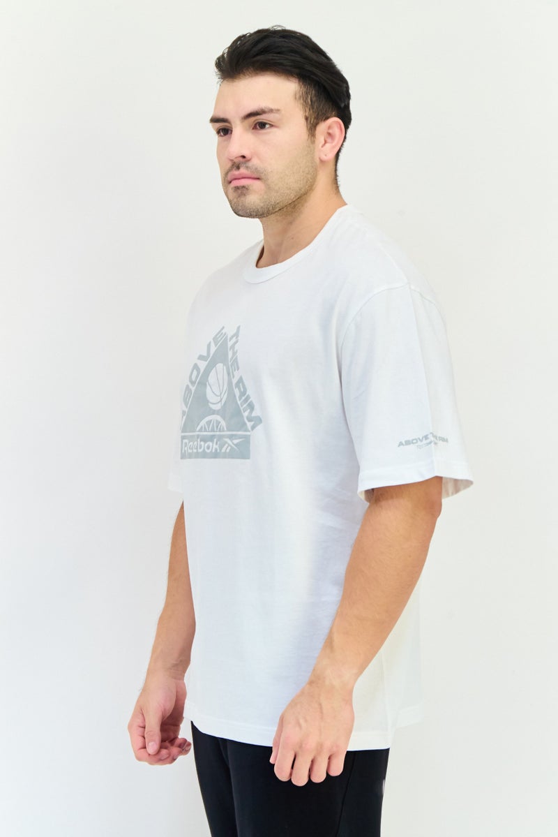 Reebok Men Sportswear Fit Short Sleeve Outdoor T-Shirt, White  - Image 2