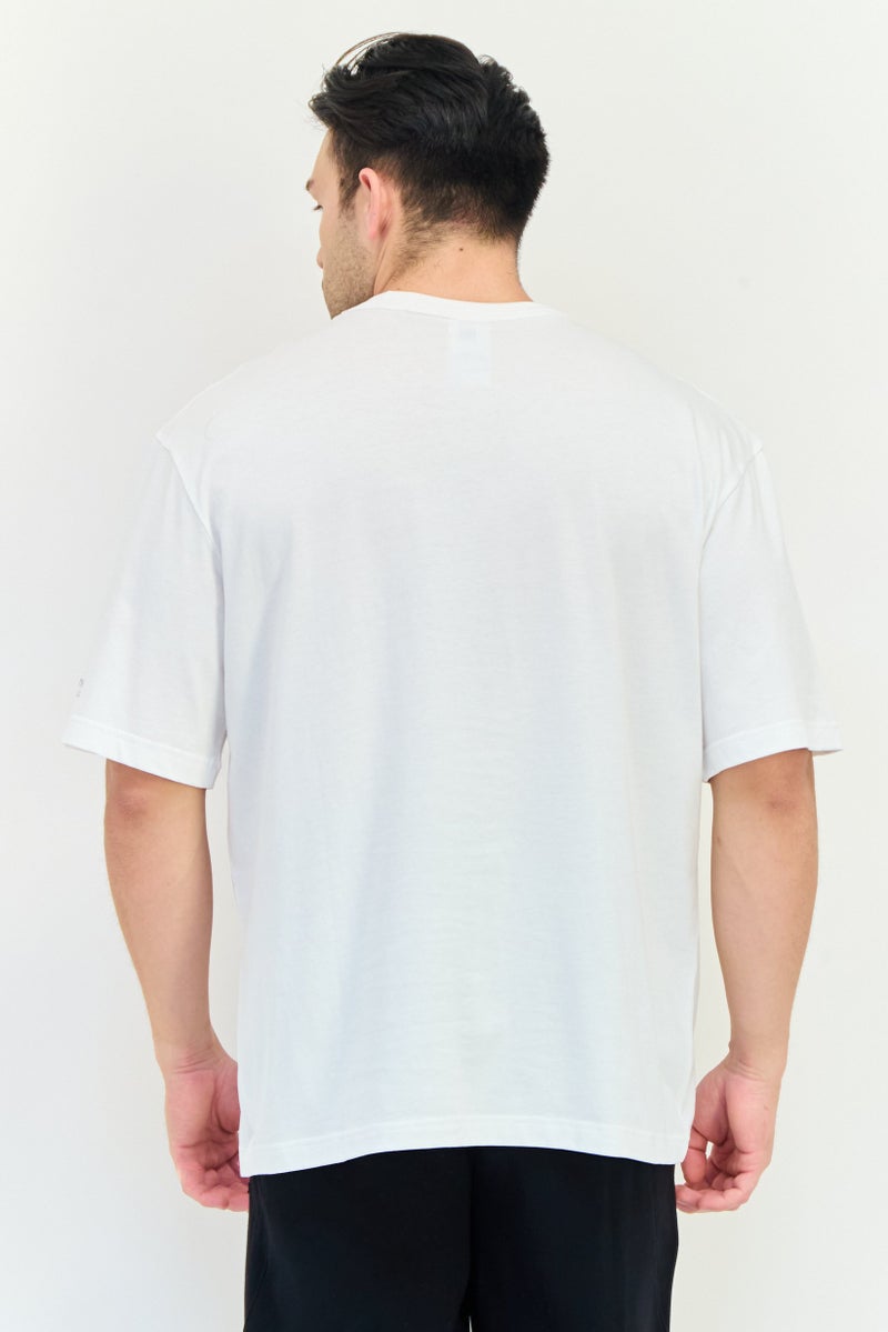 Reebok Men Sportswear Fit Short Sleeve Outdoor T-Shirt, White  - Image 3